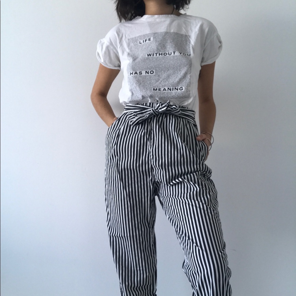 striped trousers